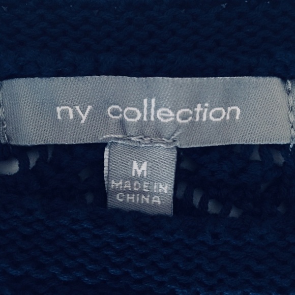 𝅺NY Collection Blue crochet top knit sweater - Picture 7 of 7